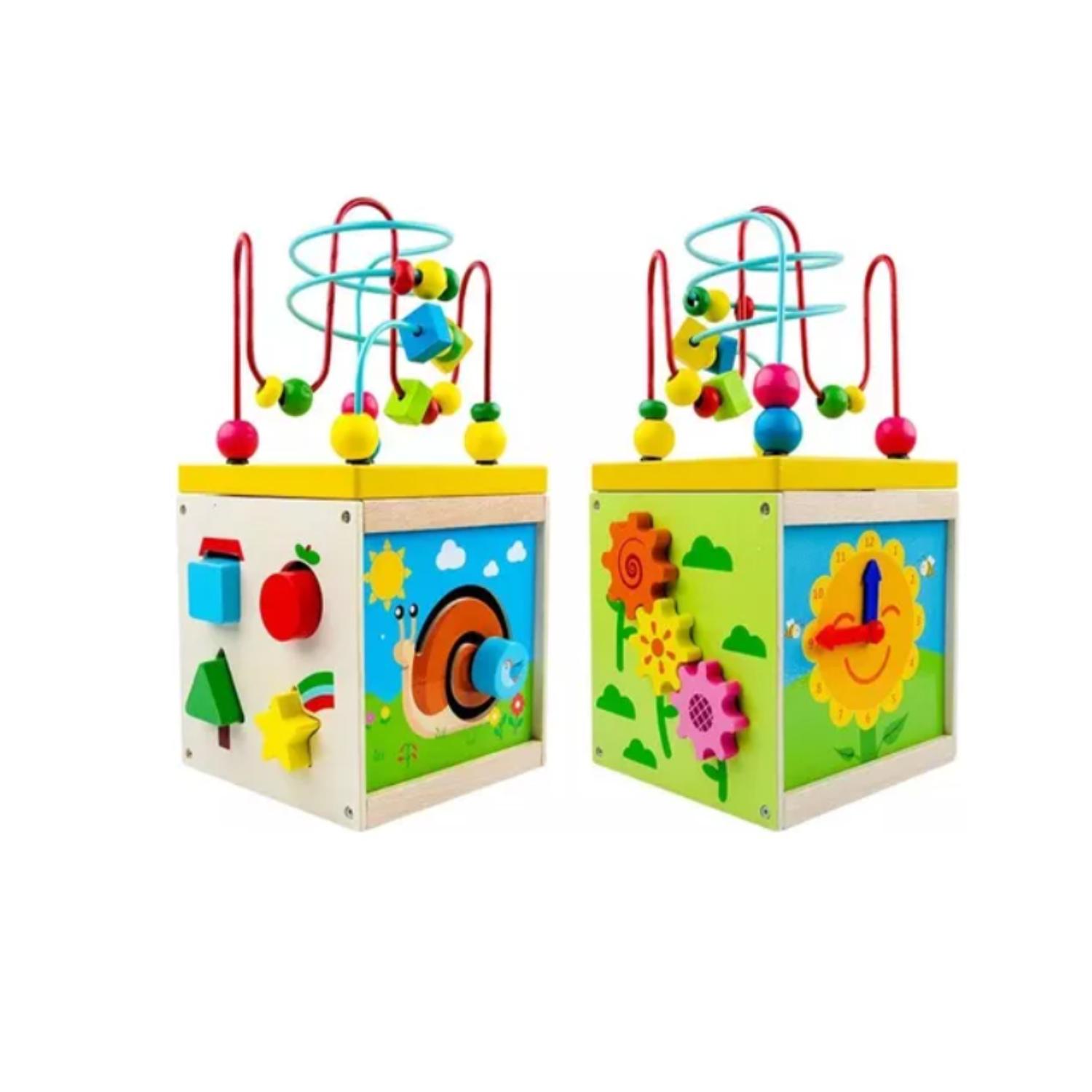 CUBO JUGUETE DE MADERA DIDÁCTICO MONTESSORI BEBE INFANTIL - 1