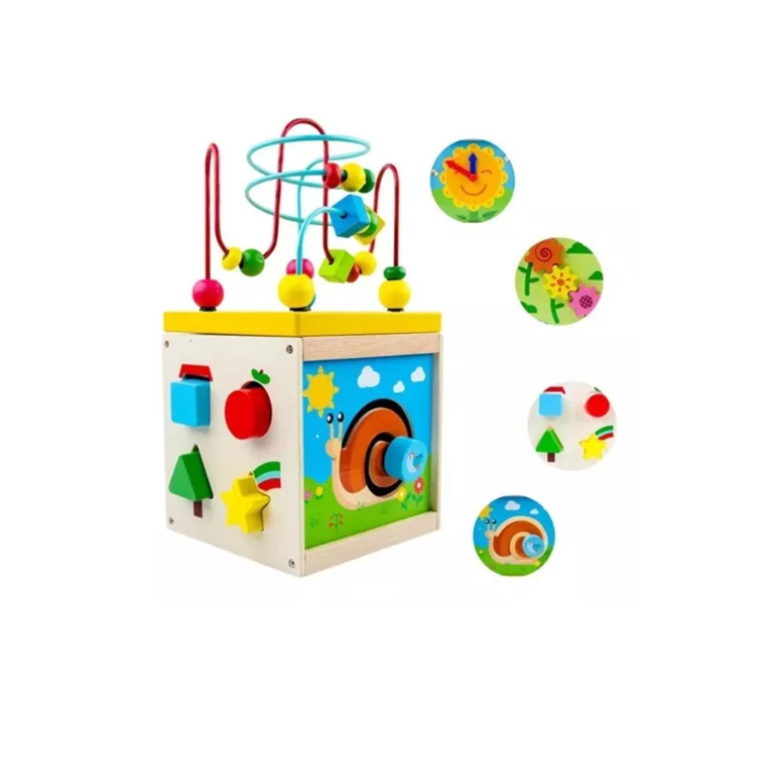 CUBO JUGUETE DE MADERA DIDÁCTICO MONTESSORI BEBE INFANTIL - 2