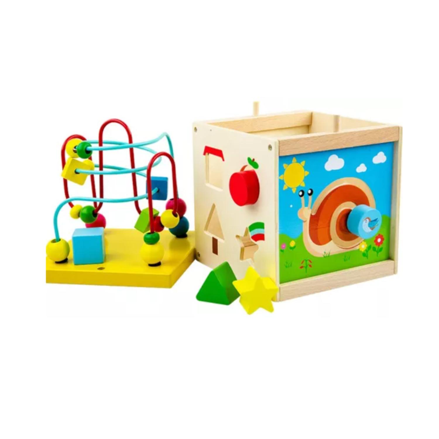 CUBO JUGUETE DE MADERA DIDÁCTICO MONTESSORI BEBE INFANTIL - 3