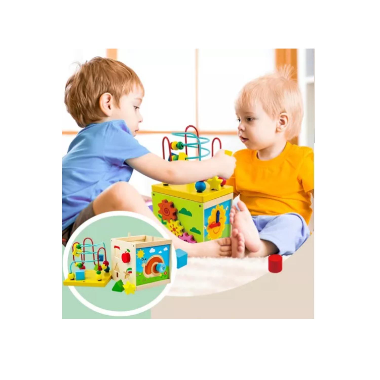 CUBO JUGUETE DE MADERA DIDÁCTICO MONTESSORI BEBE INFANTIL - 7