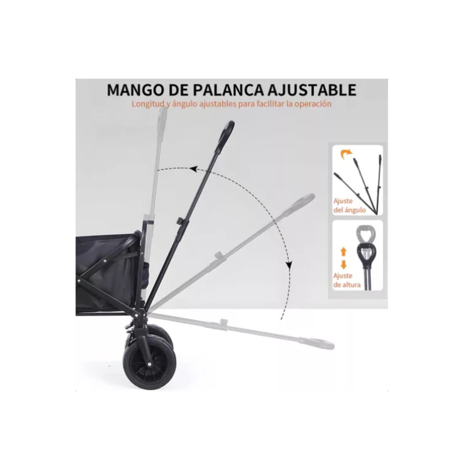CARRITO ARRASTRE PARA COMPRAS PLEGABLE PARA CAMPING Y PICNIC - 6