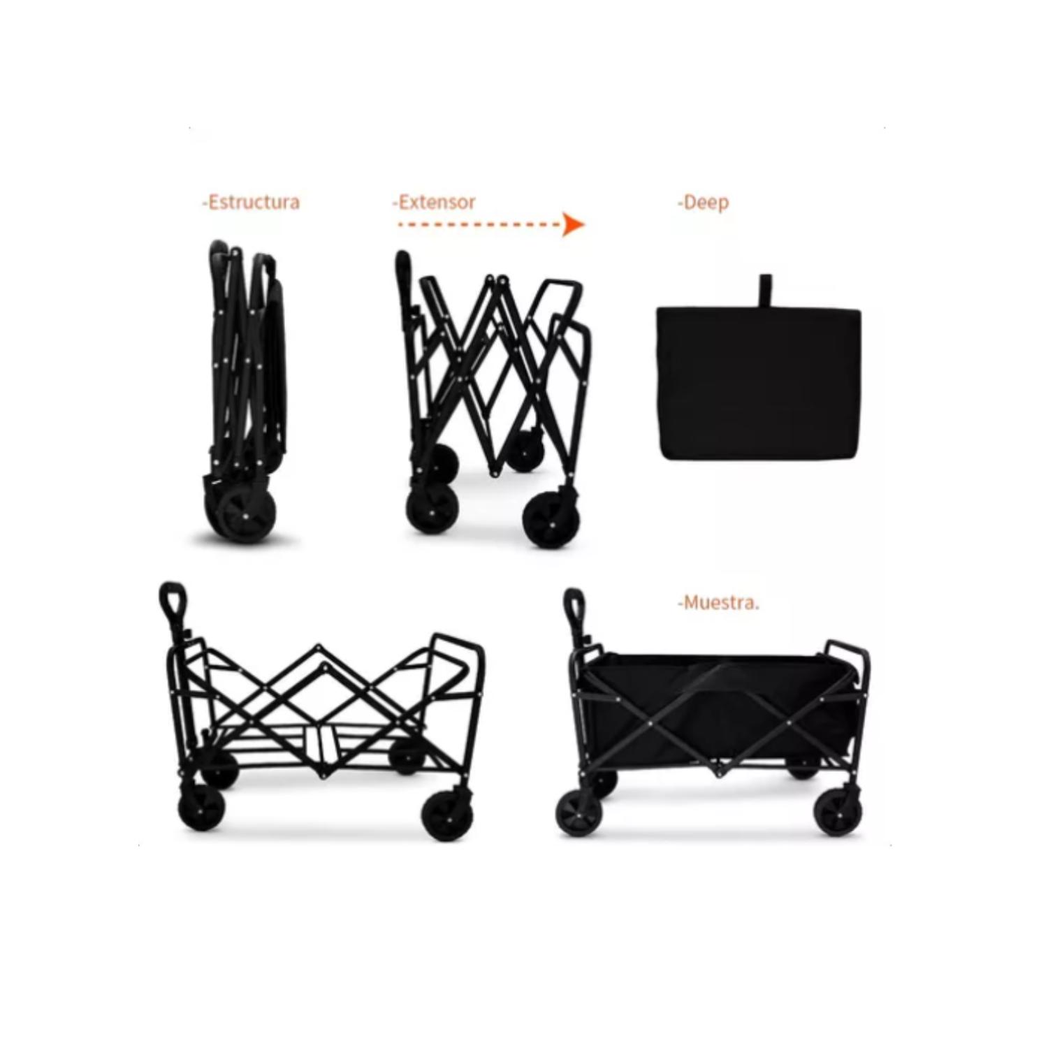 CARRITO ARRASTRE PARA COMPRAS PLEGABLE PARA CAMPING Y PICNIC - 9