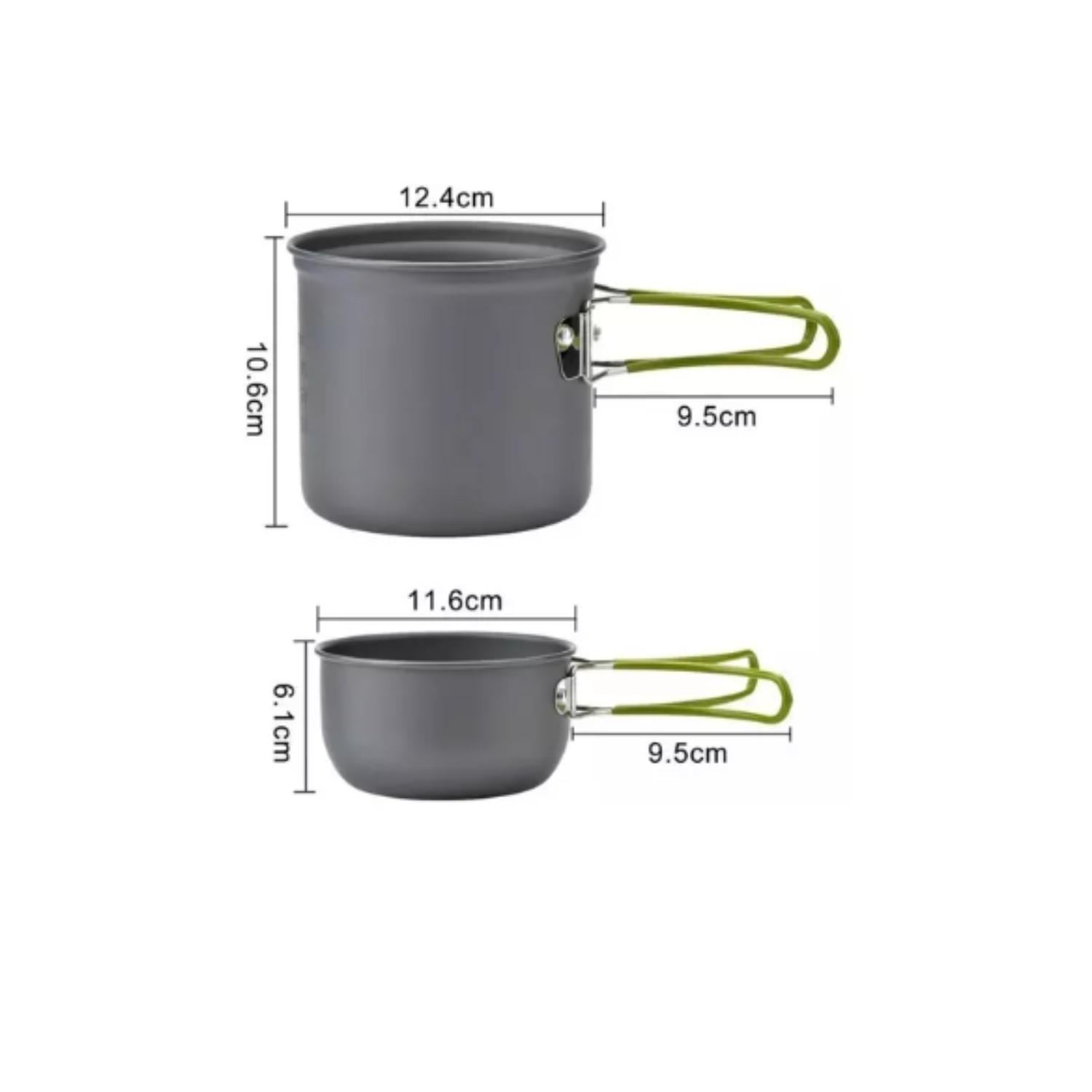 SET OLLAS CAMPING CON COCINILLA CUBIERTOS 10 PIEZAS ACAMPADA - 3