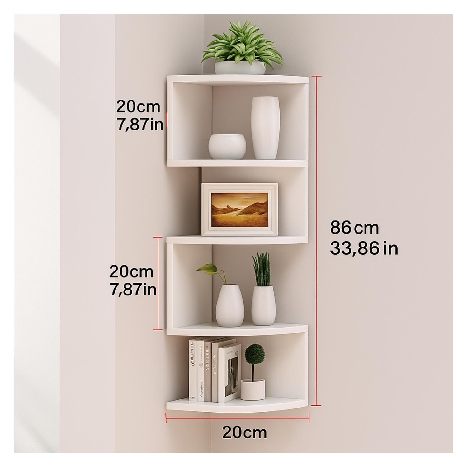 ESTANTE ESQUINERO REPISA MINIMALISTA 5NIVELES ESTANTERIA - BLANCO - 8