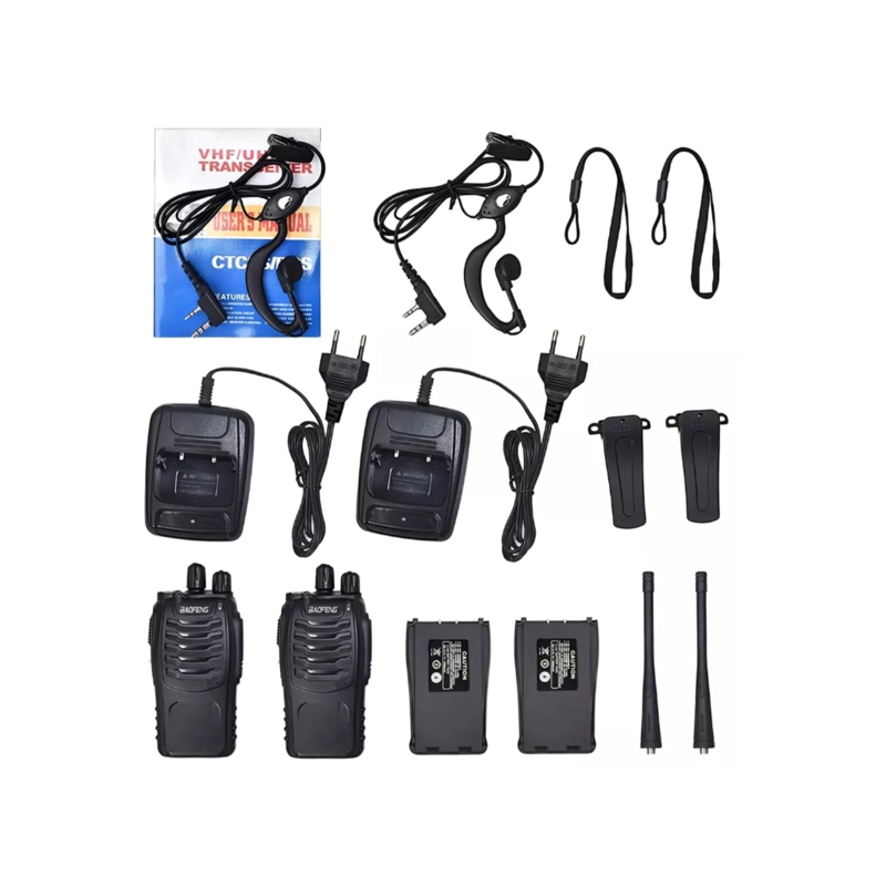PACK 2 RADIOS TRANSMISOR WALKIE TALKIE FRECUENCIA 400-470MHZ - 9