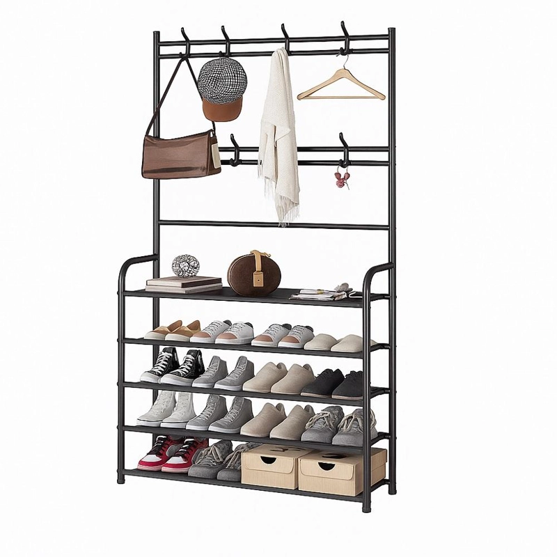 ORGANIZADOR CALZADO 5 NIVELES ZAPATERO PERCHERO BLANCO TAMAÑO ÚNICO NEGRO - 1