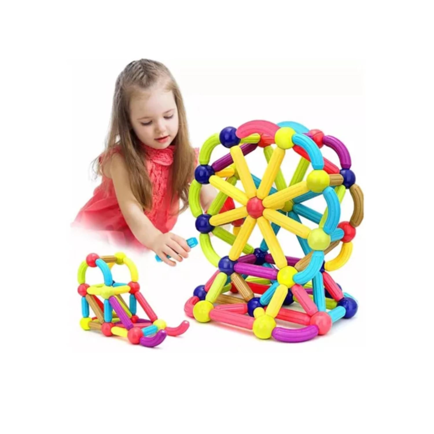 JUEGO DIDACTICO BLOQUES MAGNETICOS CONSTRUCCION 180PCS NIÑOS - 1