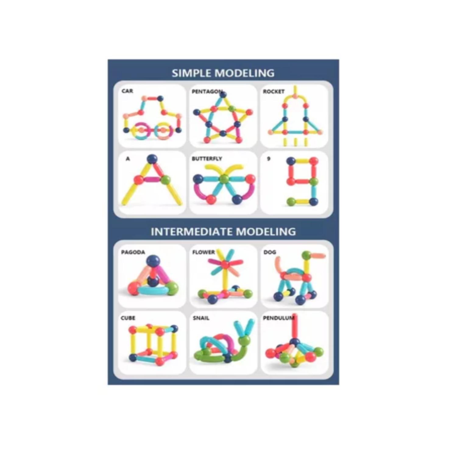 JUEGO DIDACTICO BLOQUES MAGNETICOS CONSTRUCCION 180PCS NIÑOS - 3