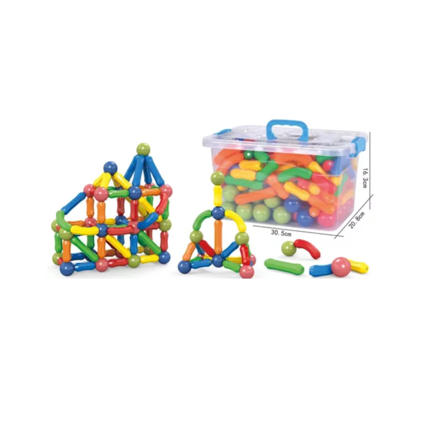JUEGO DIDACTICO BLOQUES MAGNETICOS CONSTRUCCION 180PCS NIÑOS - 4