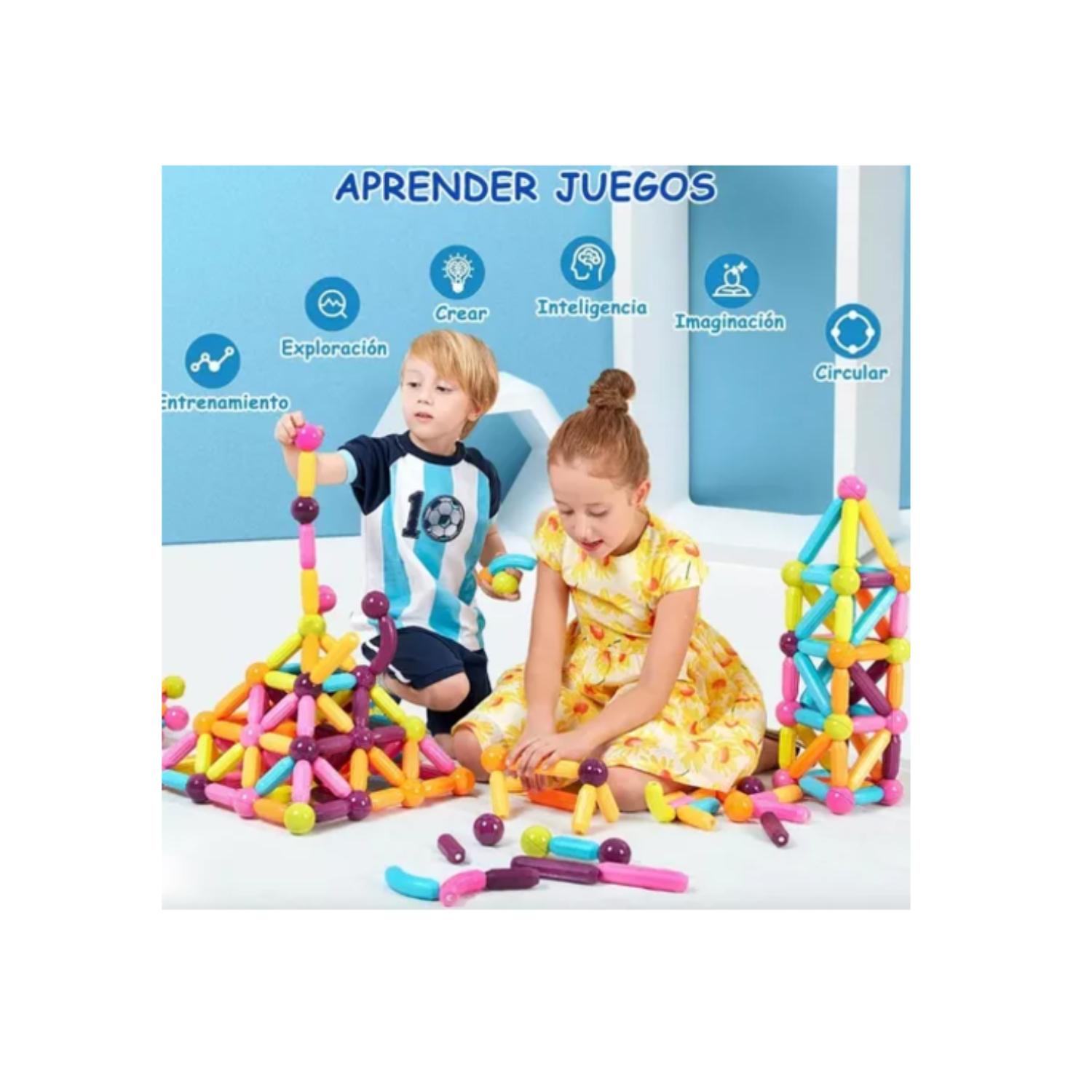JUEGO DIDACTICO BLOQUES MAGNETICOS CONSTRUCCION 180PCS NIÑOS - 7