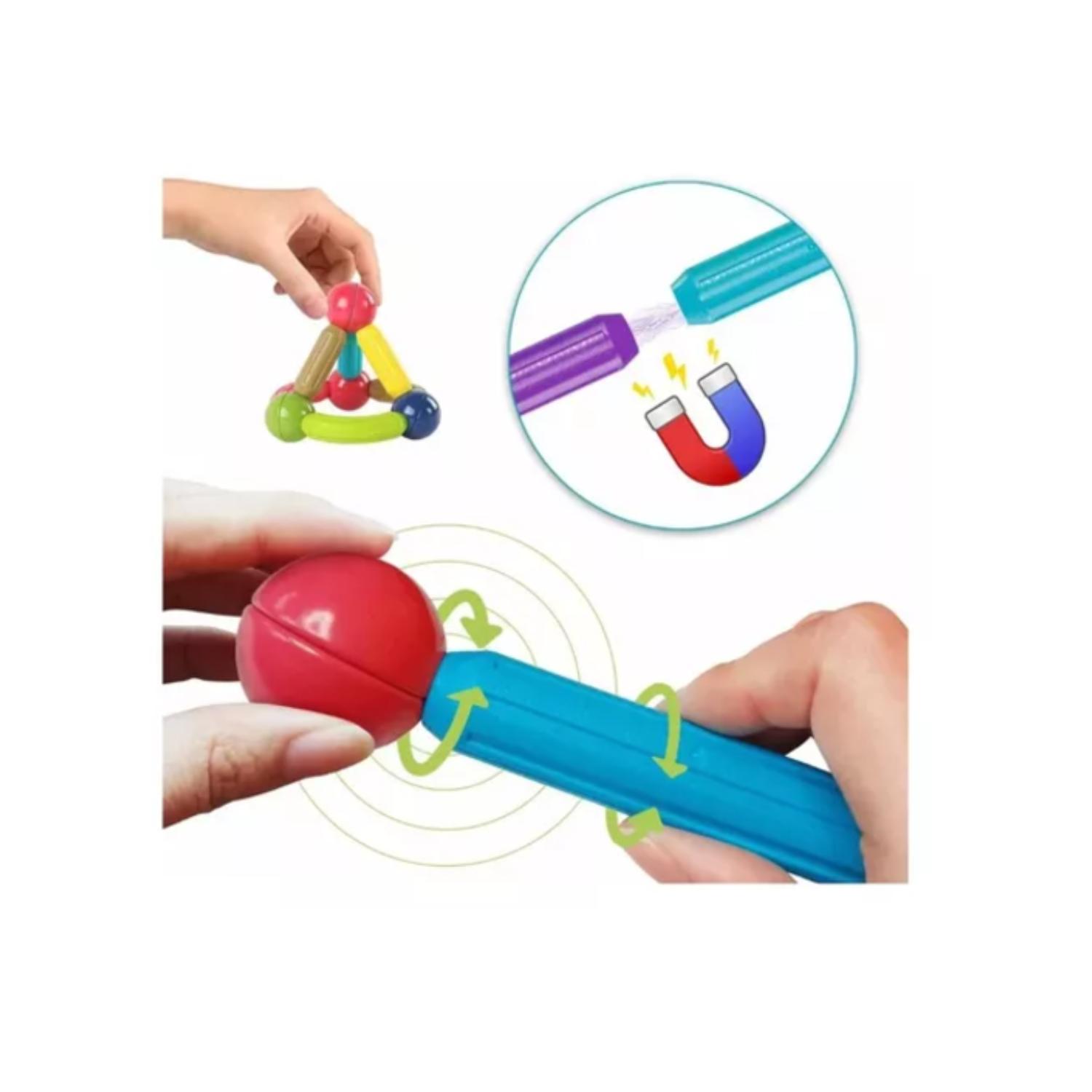 JUEGO DIDACTICO BLOQUES MAGNETICOS CONSTRUCCION 180PCS NIÑOS - 8