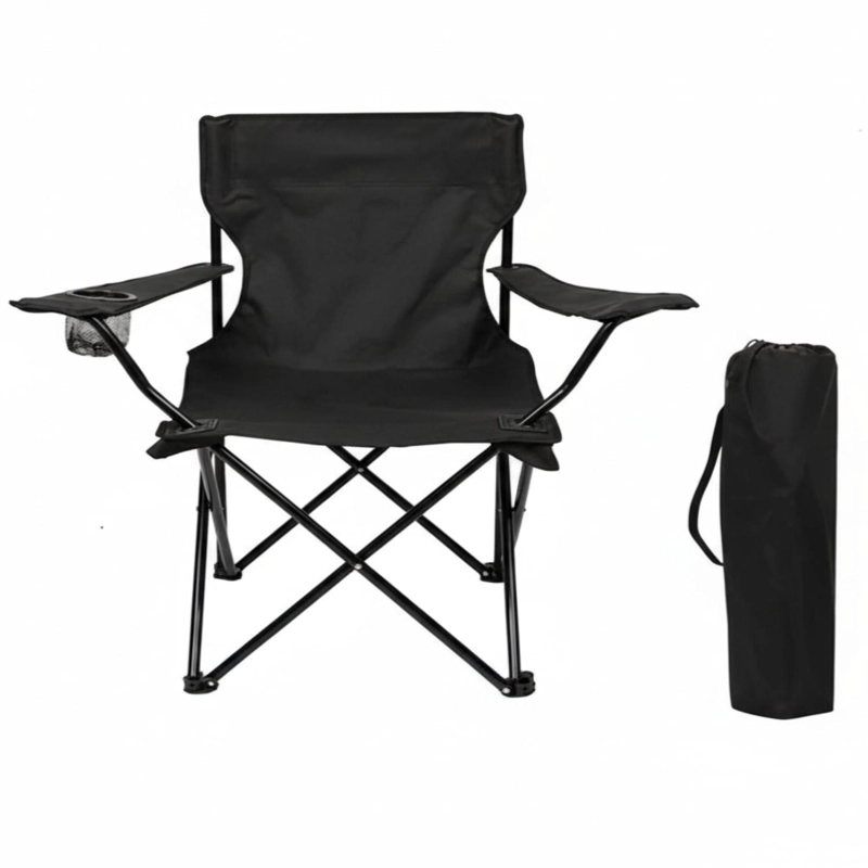 SILLA PLEGABLE DE PLAYA CAMPING PESCA PICNIC CON PORTA VASO - AZUL - 1