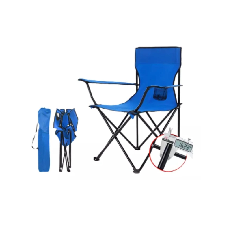 SILLA PLEGABLE DE PLAYA CAMPING PESCA PICNIC CON PORTA VASO - NEGRO - 4