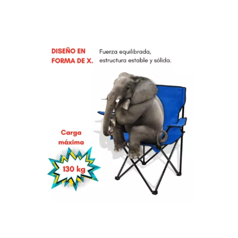 SILLA PLEGABLE DE PLAYA CAMPING PESCA PICNIC CON PORTA VASO - NEGRO - 8