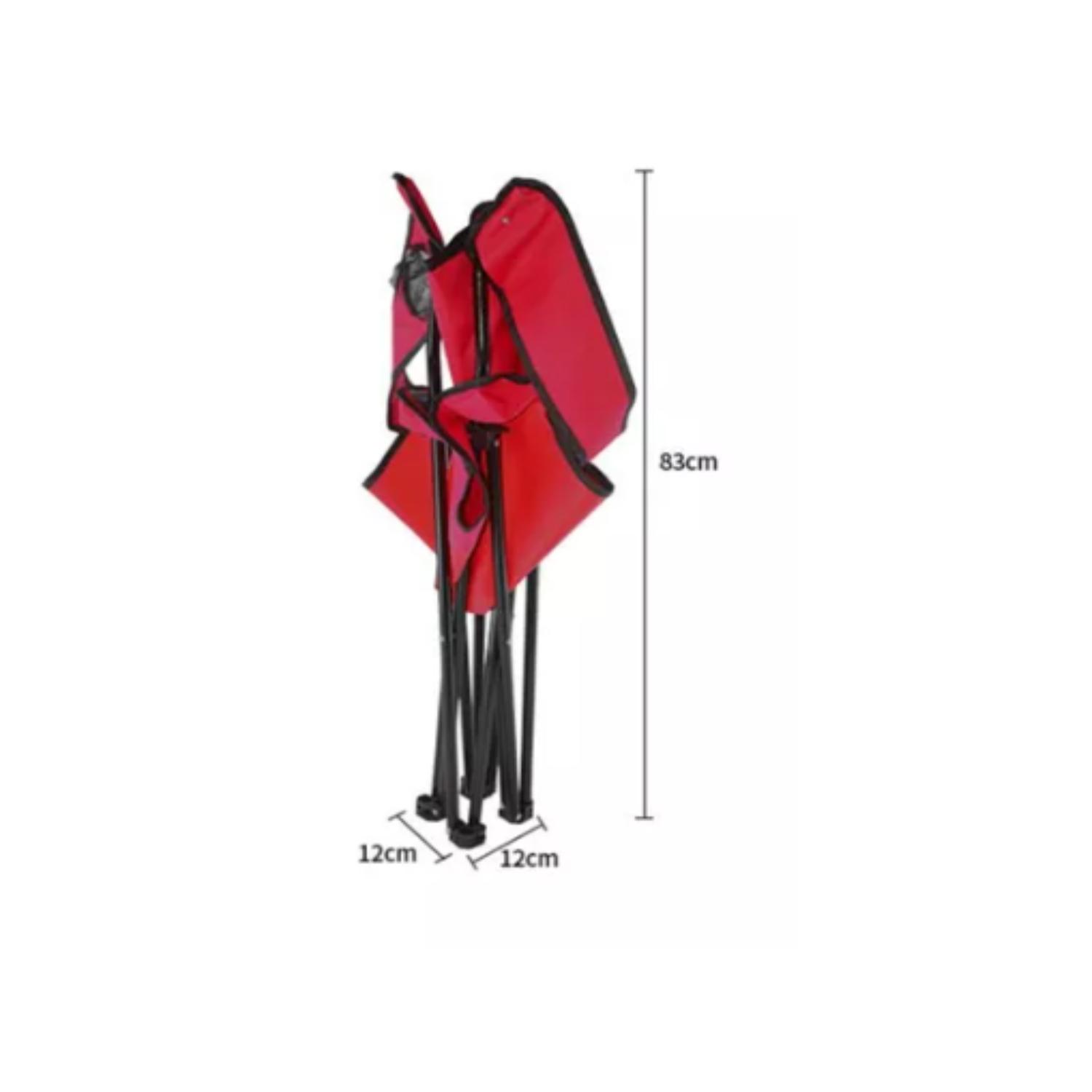 SILLA PLEGABLE DE PLAYA CAMPING PESCA PICNIC CON PORTA VASO - ROJO - 7