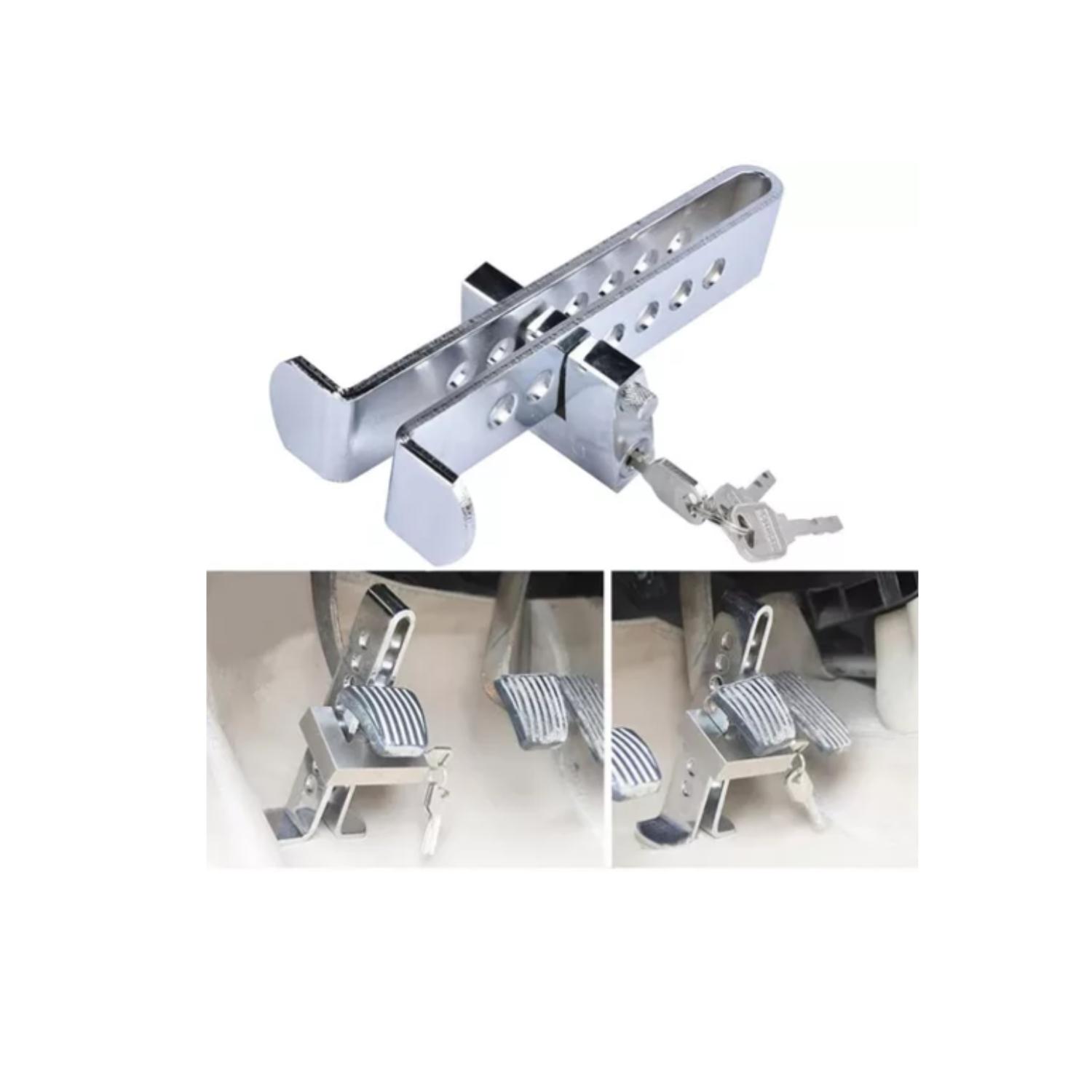 TRABA PEDAL + CANDADO + LLAVES SEGURIDAD AUTO ANTI ROBO - 3