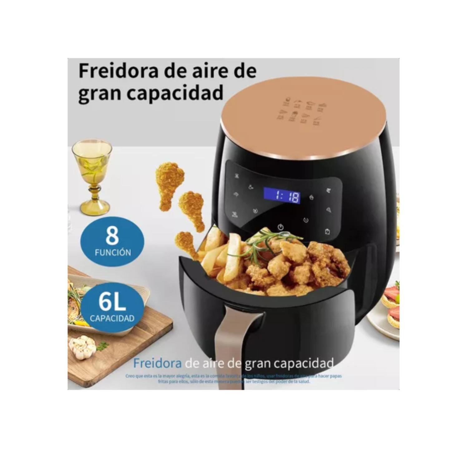 FREIDORA DE AIRE 6 LITROS PANTALLA TÁCTIL MODERNA ELÉCTRICA - NEGRO - 4
