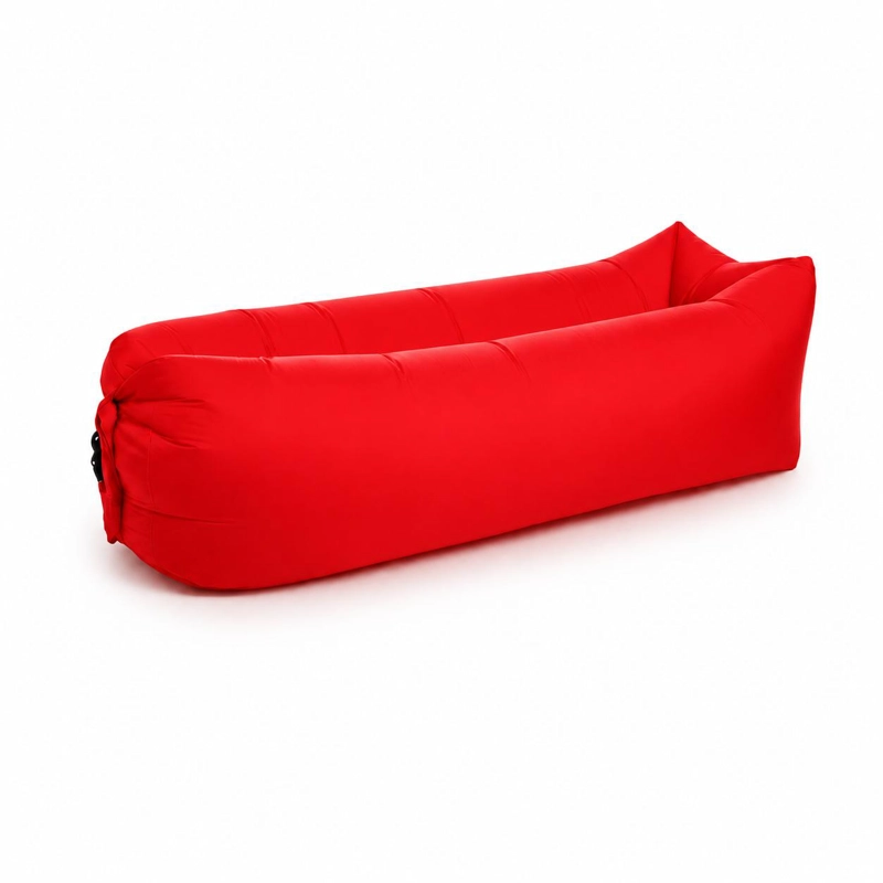 SOFA SILLON INFLABLE TUMBONA COJIN BANANO CAMPING AIRE PLAYA - ROJO - 1