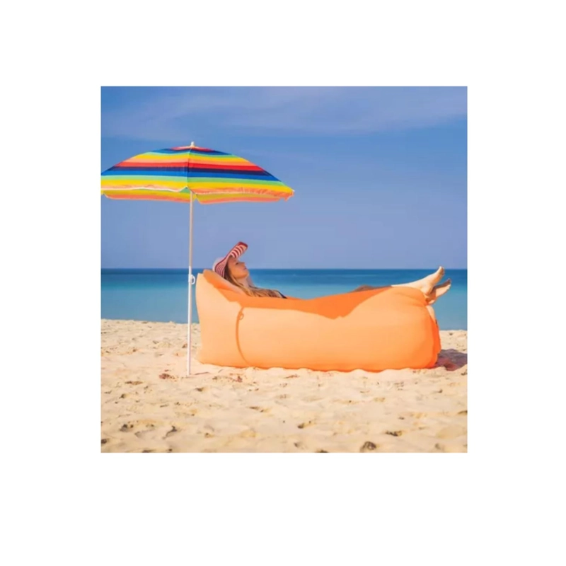SOFA SILLON INFLABLE TUMBONA COJIN BANANO CAMPING AIRE PLAYA - ROJO - 5