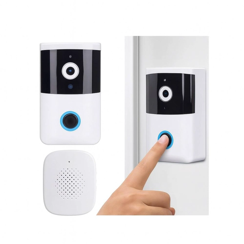 TIMBRE PUERTA INALAMBRICO WIFI CON CAMARA VISION NOCTURNA HD - 2