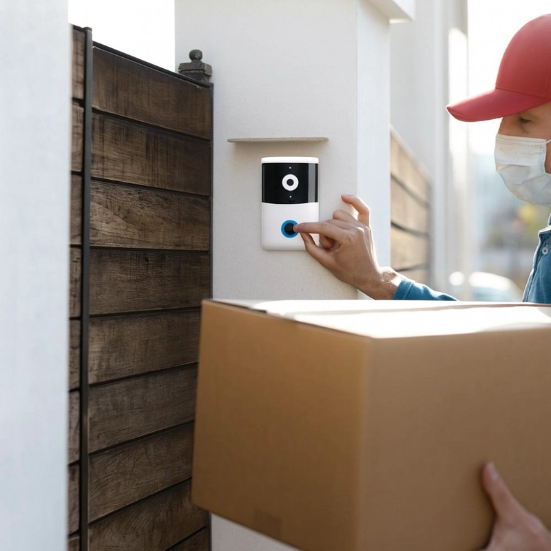 TIMBRE PUERTA INALAMBRICO WIFI CON CAMARA VISION NOCTURNA HD - 6