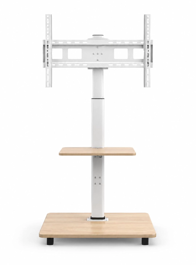 SOPORTE TV BASE RUEDAS TIPO PEDESTAL RACK 32 A 50" BLANCO - 2