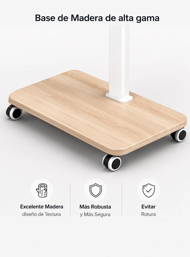 SOPORTE TV BASE RUEDAS TIPO PEDESTAL RACK 32 A 50" BLANCO - 6