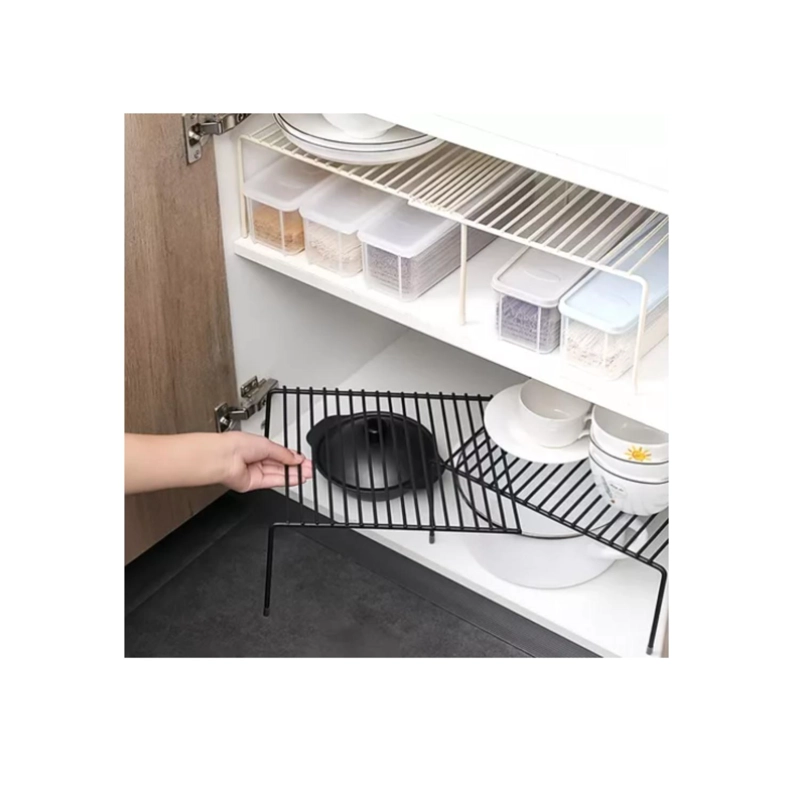 REPISA EXTENSIBLE DE HIERRO APILABLE ORGANIZADOR RACK COCINA - NEGRO - 5