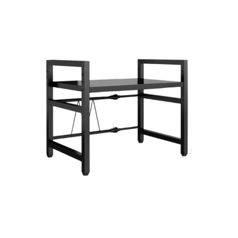 ESTANTE REPISA RACK EXTENSIBLE MICROONDAS COCINA GANCHOS - NEGRO - 5