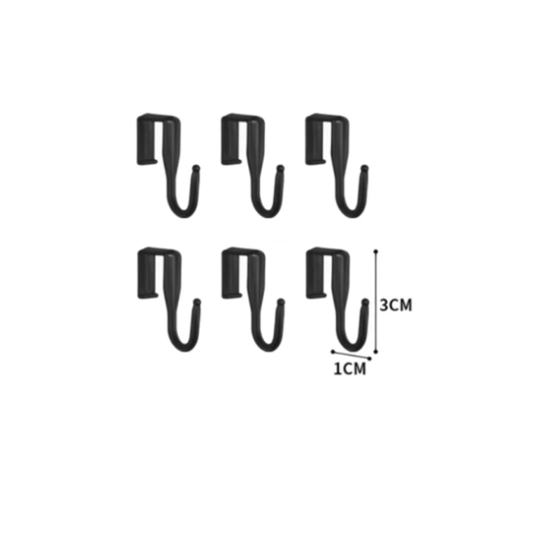ESTANTE REPISA RACK EXTENSIBLE MICROONDAS COCINA GANCHOS - NEGRO - 6