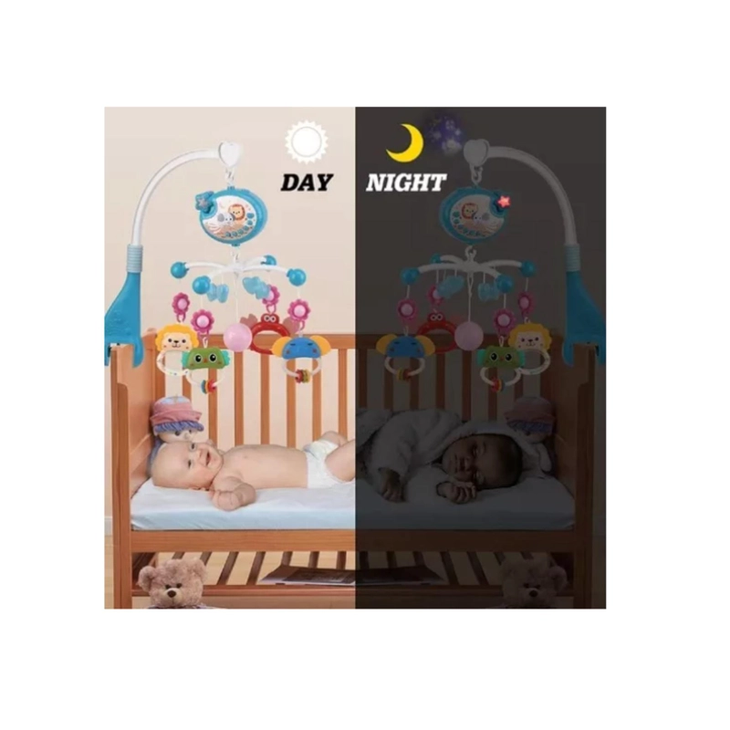 MOVIL DE BEBE SONAJERO MUSICAL GIRATORIO 360° CUNA Y COCHE - ROSA - 2