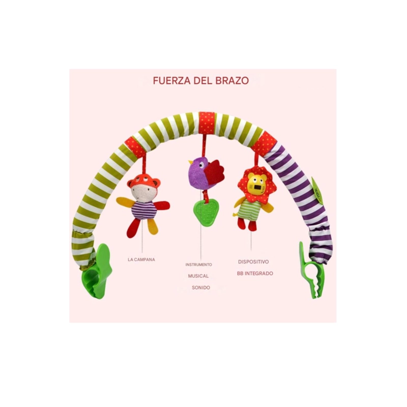 PELUCHE ARCO MÓVIL SONAJERO MULTIUSO ESTIMULACIÓN BEBÉ COCHE - 7