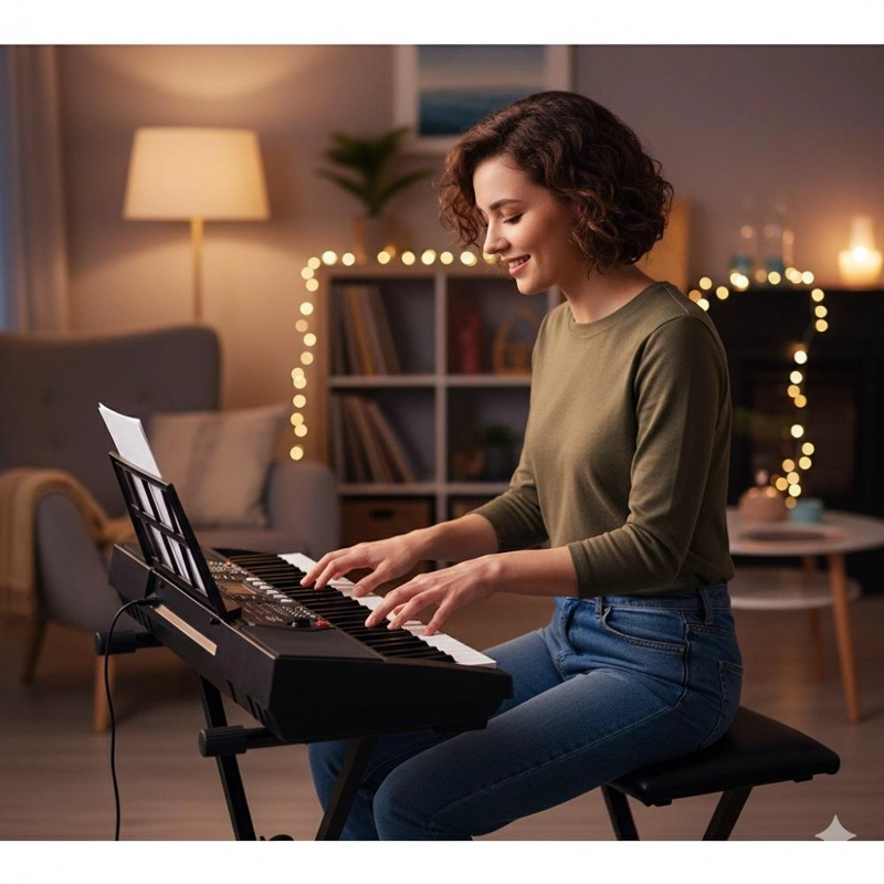 TECLADO 61 TECLAS PIANO MLS 6639 MUSICAL CON MICROFONO - 3