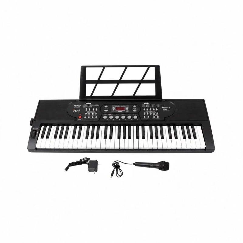 TECLADO 61 TECLAS PIANO MLS 6639 MUSICAL CON MICROFONO - 4
