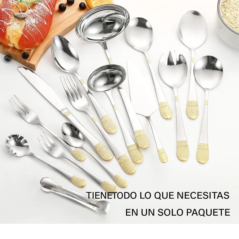 JUEGO DE CUBIERTOS 72PCS ACERO INOX PREMIUM VINTAGE - 6