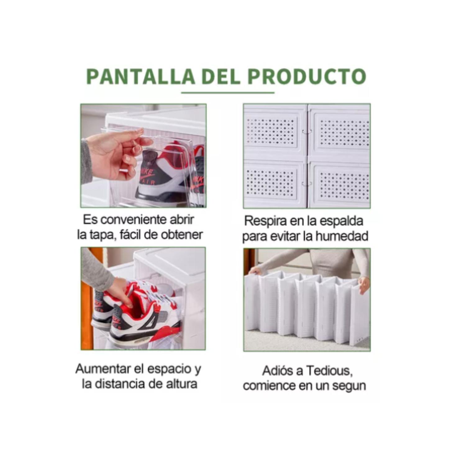 ZAPATERA PLEGABLE CAJAS ORGANIZADORAS 6 NIVELES TRANSPARENTE - BLANCO - 3