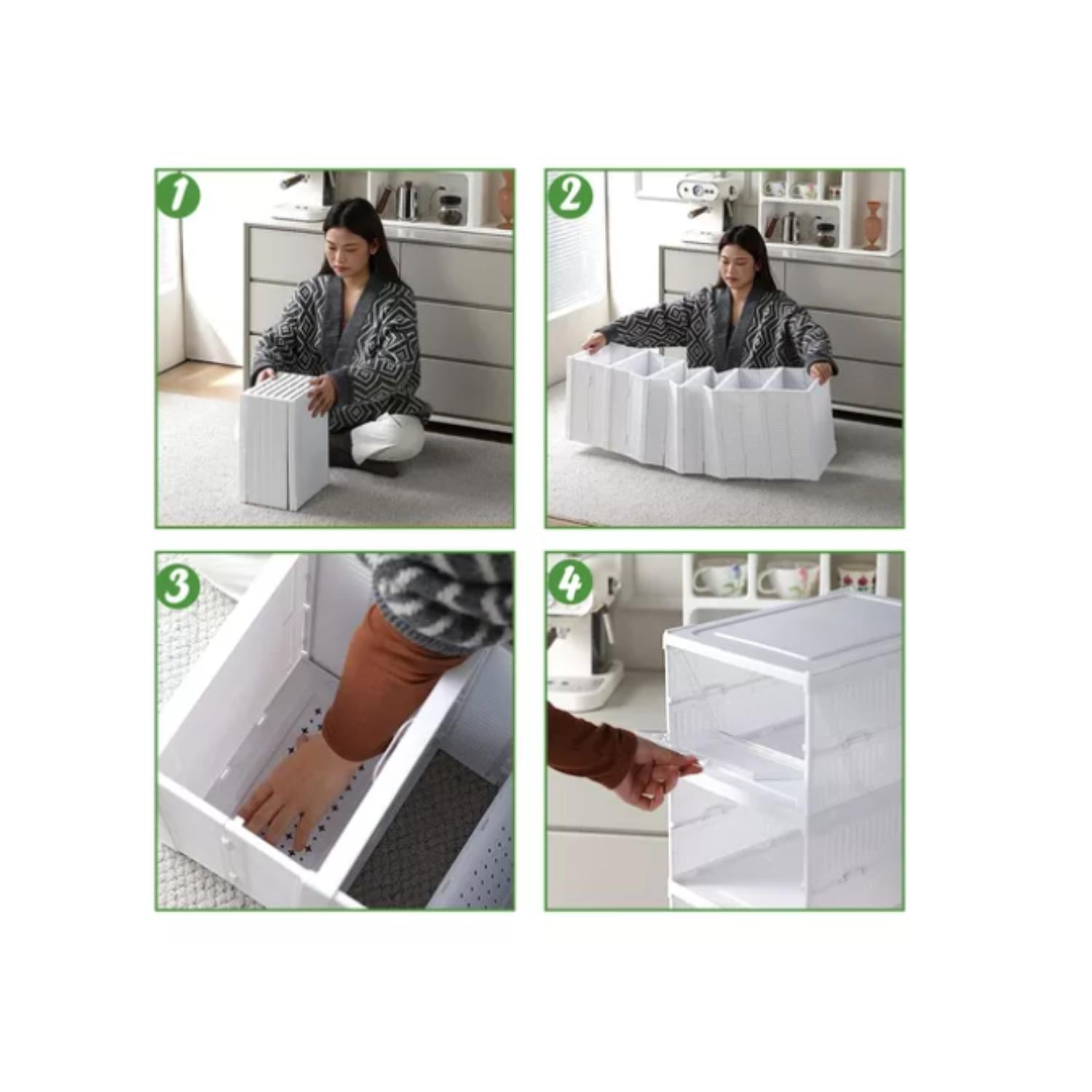 ZAPATERA PLEGABLE CAJAS ORGANIZADORAS 6 NIVELES TRANSPARENTE - BLANCO - 4
