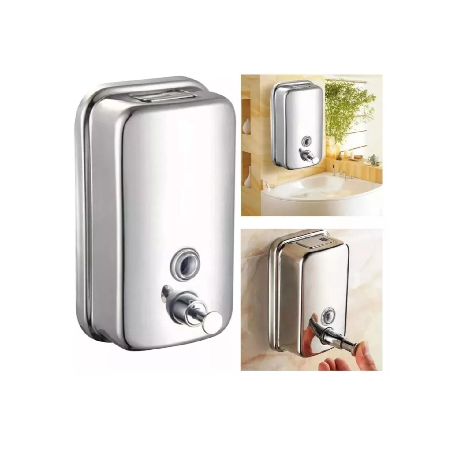 DISPENSADOR JABON LIQUIDO ACERO INOXIDABLE 500ML /PLATEADO - 6