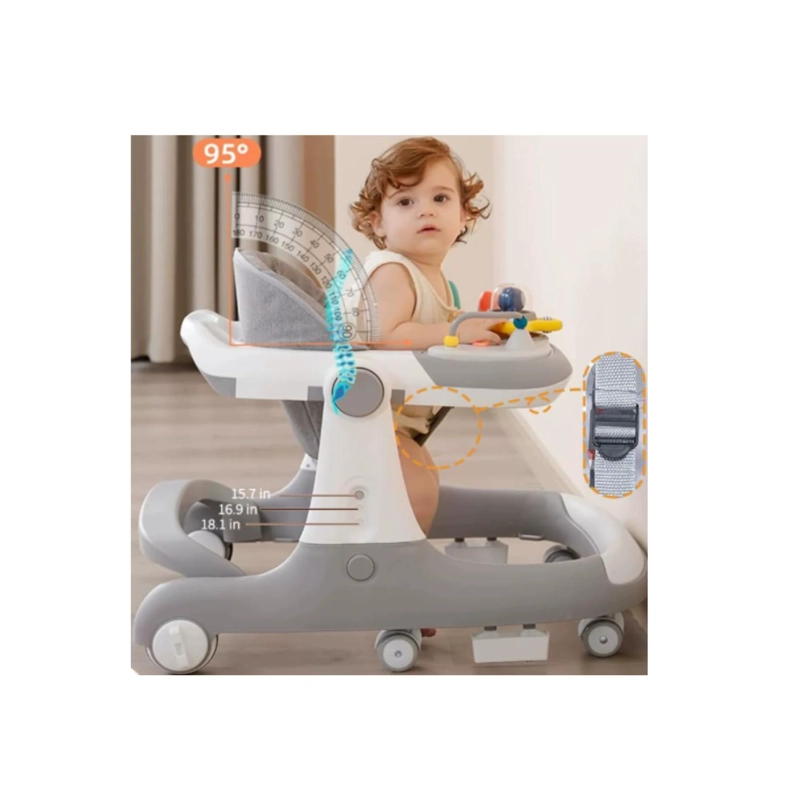 ANDADERA DE BEBÉ AJUSTABLE GRIS CAMINADORA MULTIFUNCIONAL UNISEX - 3