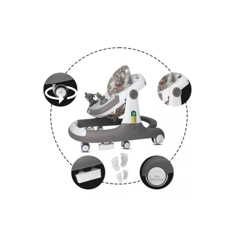 ANDADERA DE BEBÉ AJUSTABLE GRIS CAMINADORA MULTIFUNCIONAL UNISEX - 8