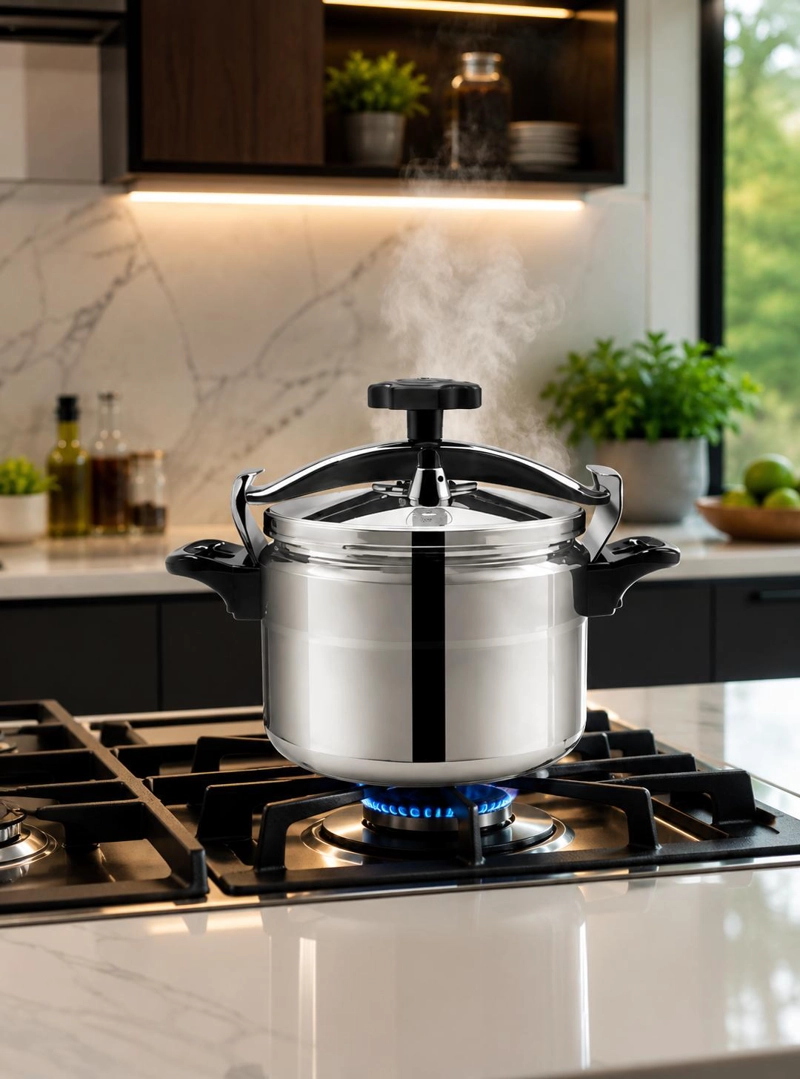 OLLA A PRESION PARA COCINAR EN CALIENTE DE ALUMINIO 9 LITROS - 7