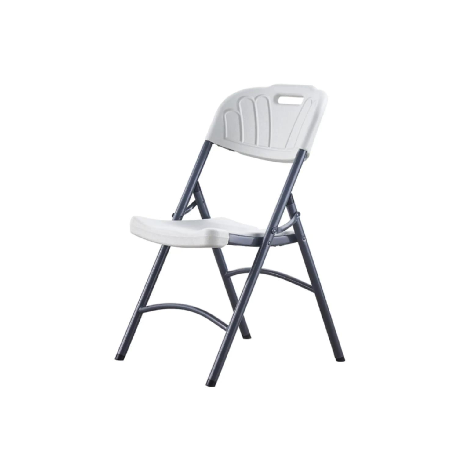 SILLA PLEGABLE DE PLÁSTICO FÁCIL DE ARMAR MULTIFUNCIONAL - BLANCO - 1