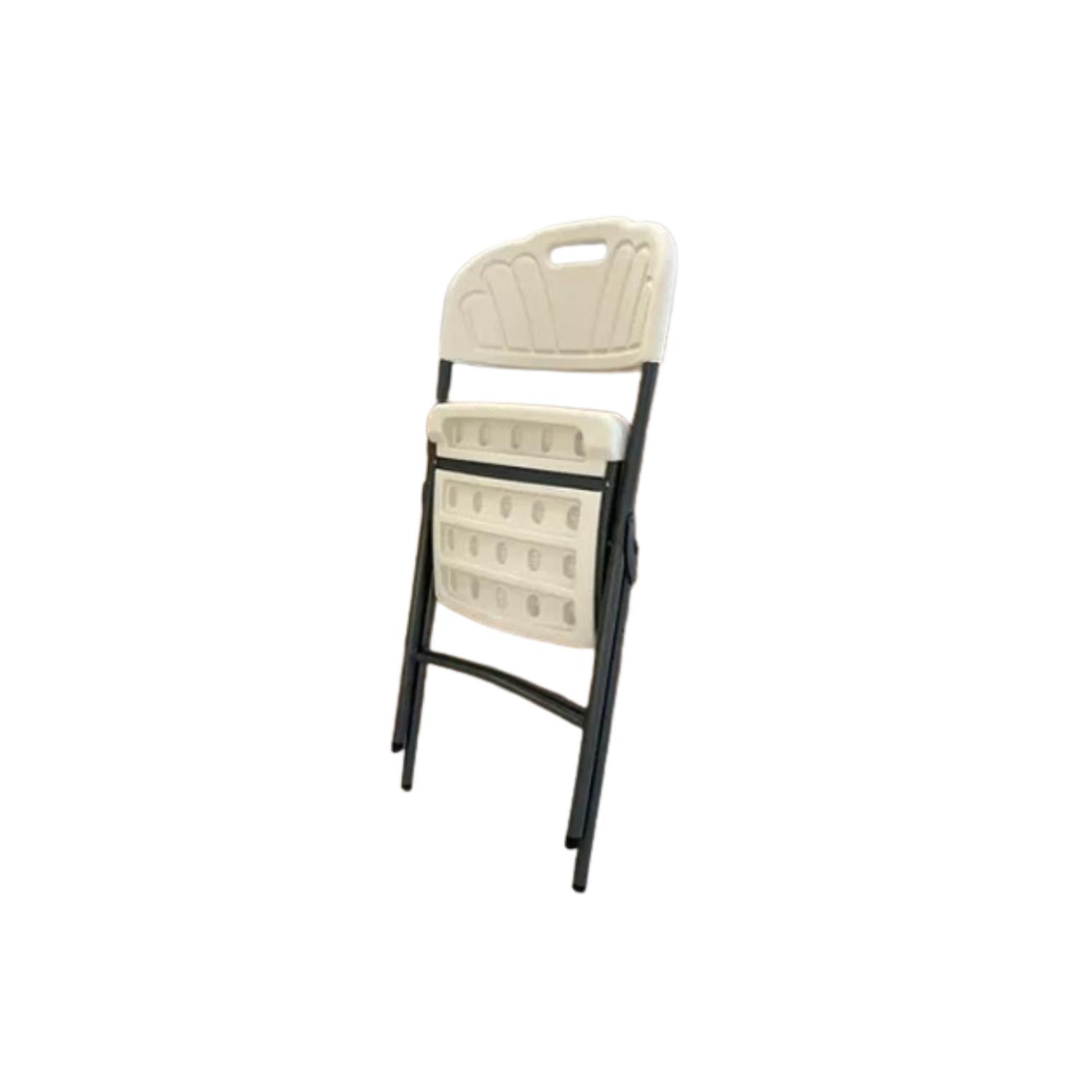 SILLA PLEGABLE DE PLÁSTICO FÁCIL DE ARMAR MULTIFUNCIONAL - BLANCO - 2