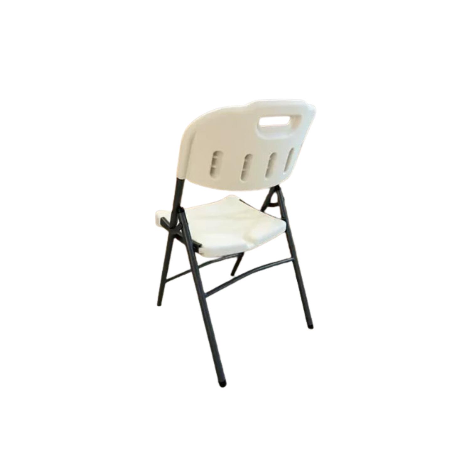 SILLA PLEGABLE DE PLÁSTICO FÁCIL DE ARMAR MULTIFUNCIONAL - BLANCO - 3