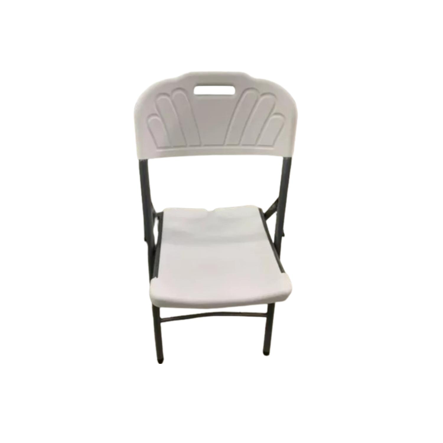 SILLA PLEGABLE DE PLÁSTICO FÁCIL DE ARMAR MULTIFUNCIONAL - BLANCO - 4