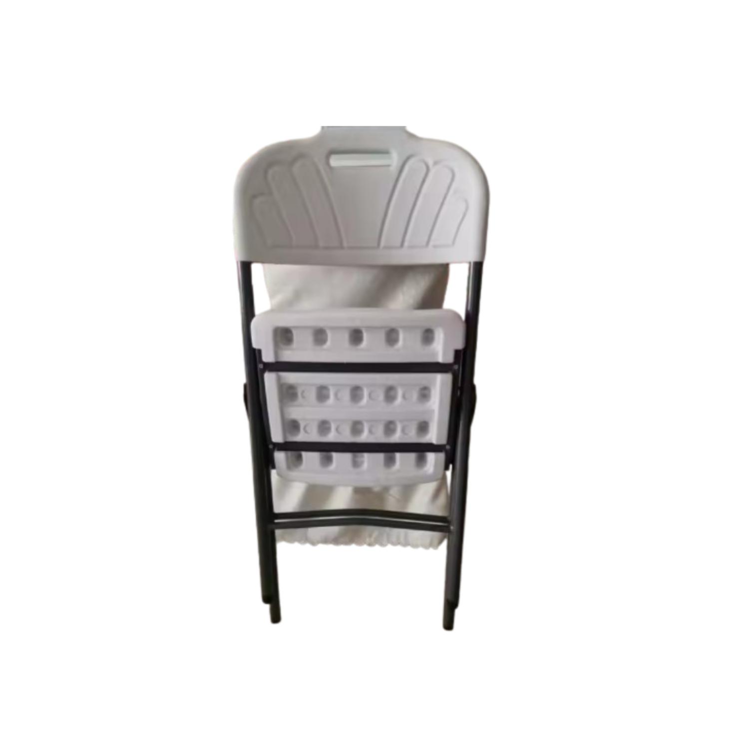 SILLA PLEGABLE DE PLÁSTICO FÁCIL DE ARMAR MULTIFUNCIONAL - BLANCO - 6