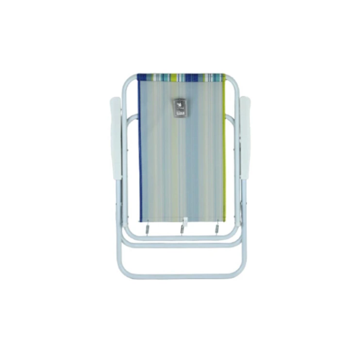 SILLA PLEGABLE CAMPING PICNIC PISCINA VERANO PLAYA PORTÁTIL - RAYAS AZULES Y VERDES - 4