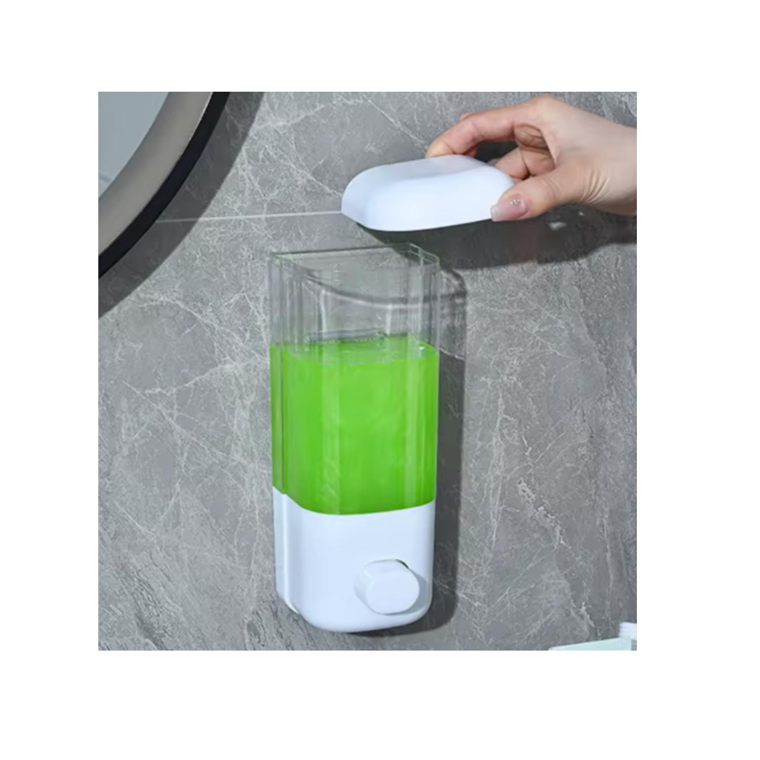 DISPENSADOR PARED JABÓN LIQUIDO 500ML MANUAL BAÑO BLANCO - 2