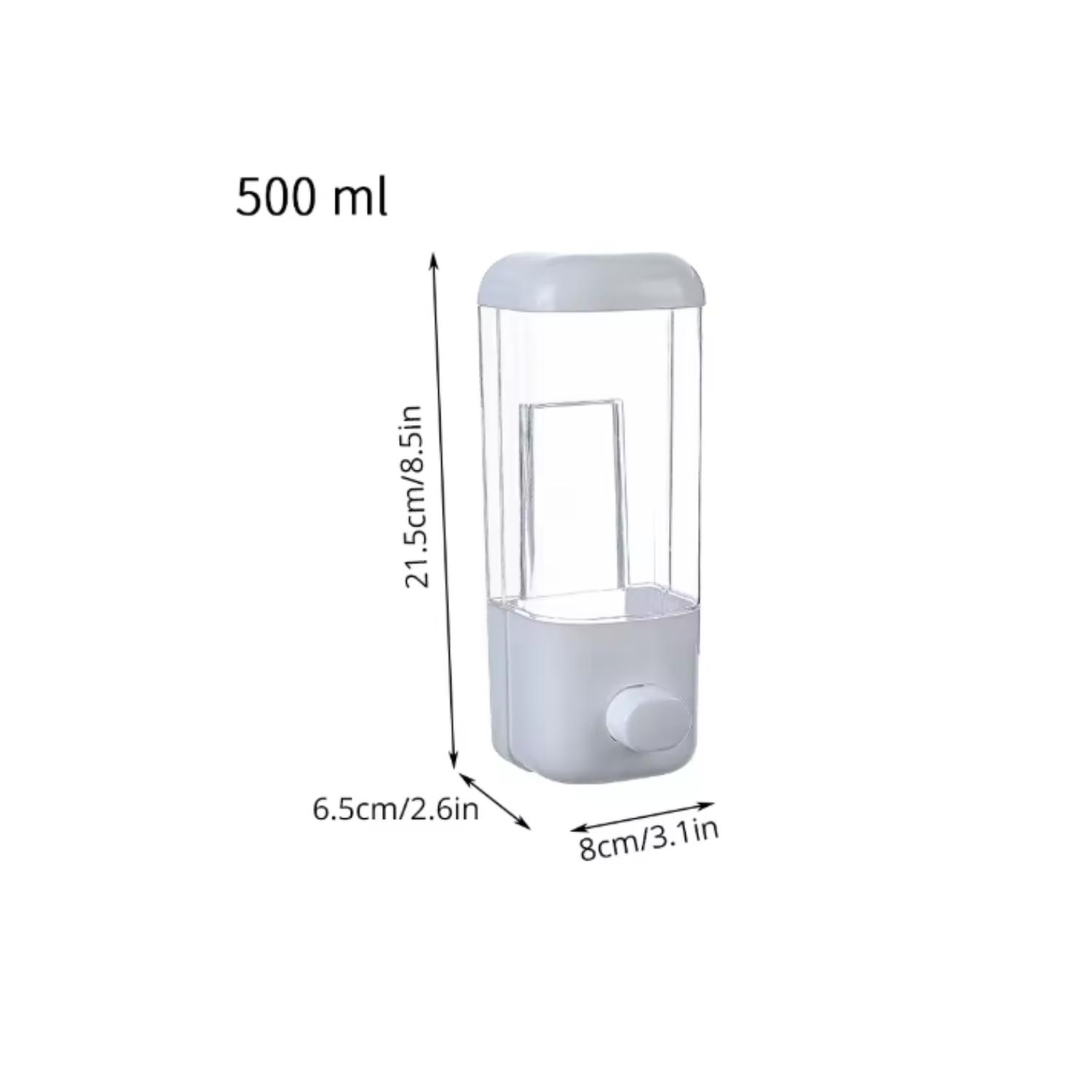 DISPENSADOR PARED JABÓN LIQUIDO 500ML MANUAL BAÑO BLANCO - 3