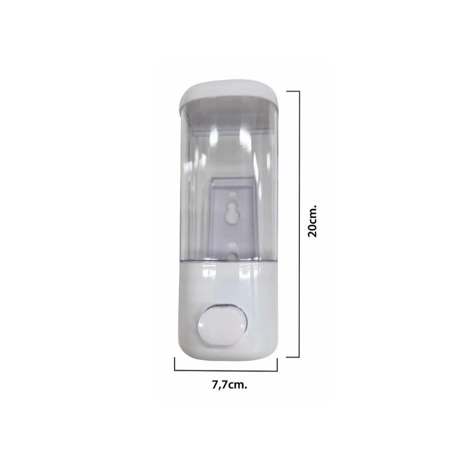 DISPENSADOR PARED JABÓN LIQUIDO 500ML MANUAL BAÑO BLANCO - 4